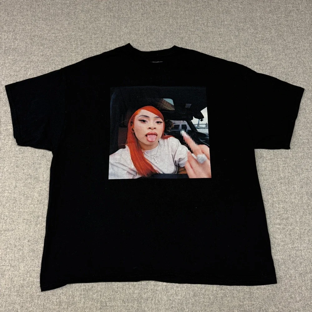 Ice Spice Graphic T-Shirt XXL Black Short Sleeve Cotton Bravado Music Merch Tee